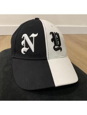 URBN IDNTY Snapback Hat Black White Gothic Streetwear Cap